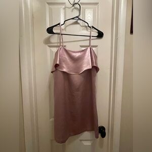 Kimchi Blue Satin Slip Mini Dress in Dusty Pink
